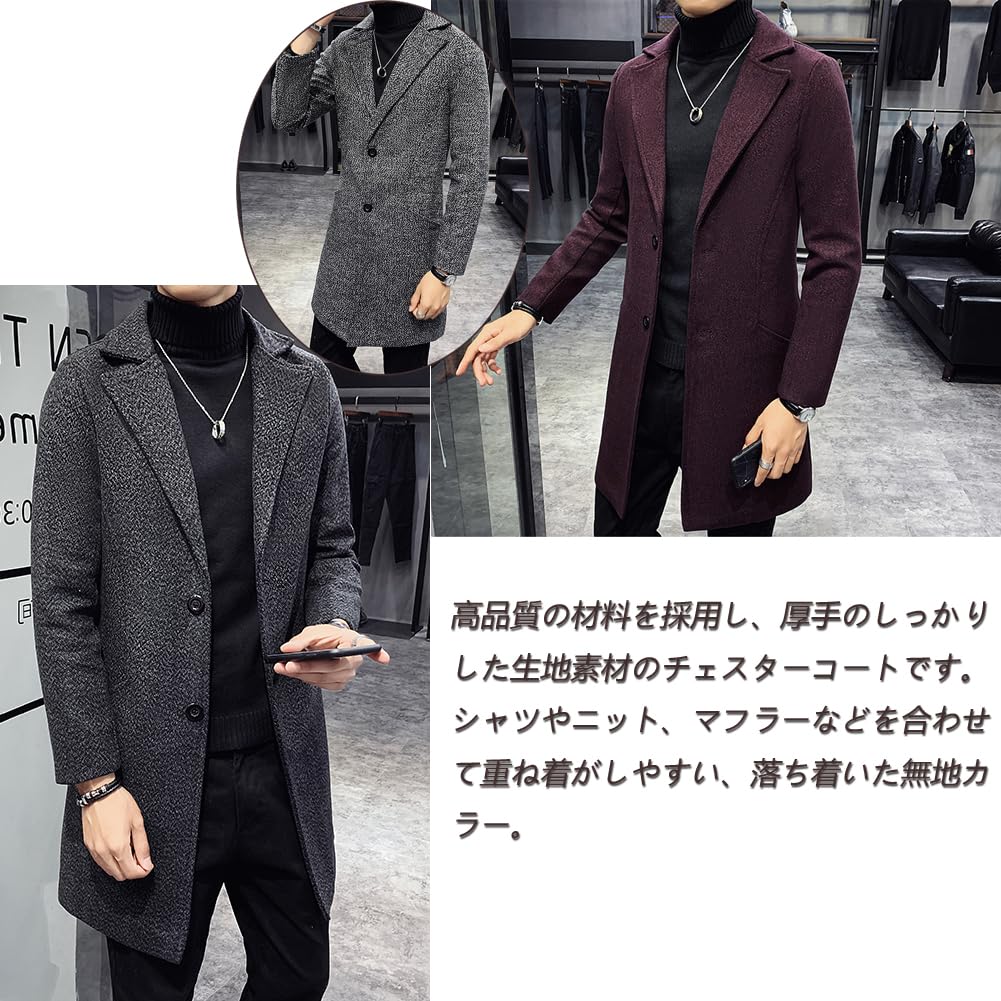 ZhangSong Long Chesterfield Jacket for and Cold Plus Sizes Men's Coat, Business, Casual, Weather, Fall/Winter, (Gray, 4XL)