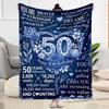 50th Anniversary Celebration Blanket Ultra-Soft Perfect for Sofa Livingroom Bedding All-Season Use Warmthful Decor