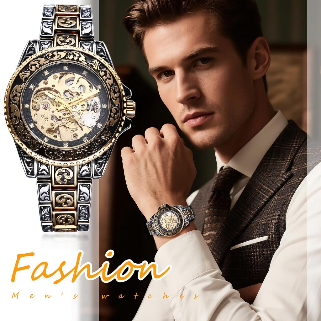 Cool Steampunk Watch for Luxury Automatic Perfect Stainless Retro Classic Perfect for and Celebrations Gold Men Fashionable, Watch, Popular, Gift,