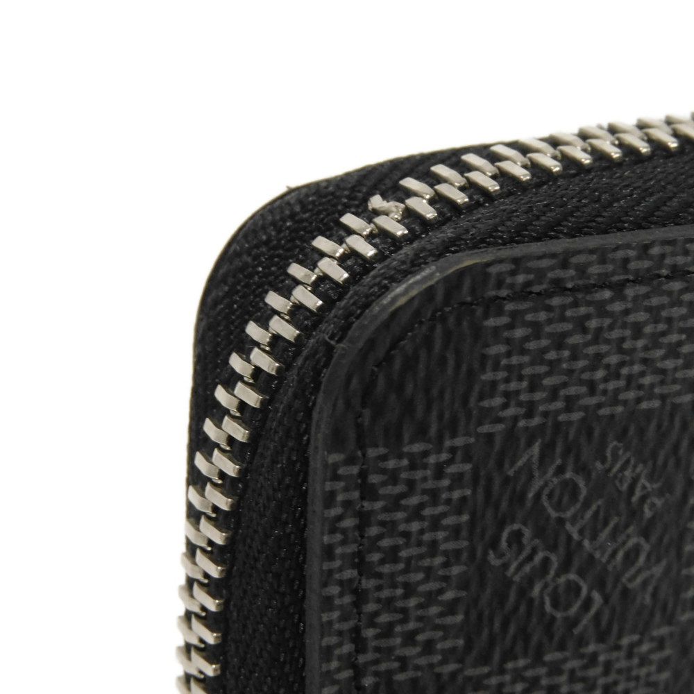 Used 12564 Zippy Wallet Vertical N63095 7940 New Zip Around RFID Current Model Damier Graphite Noir Men's from Japan