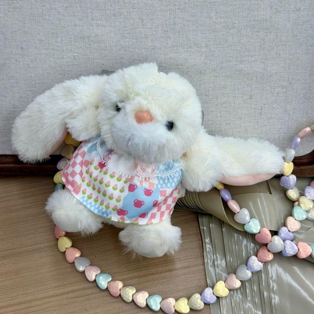 Soft Material Phone Back Clip Mini Size Mobile Phone Chain Bunny Plush Phone Rope  Phone Accessory
