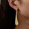 Fashion Long Water Droplet Dangle Earrings for Women Golden Metal Simple Vintage Big Drop Earrings Geometric Exaggerate Jewelry
