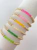 Vlen Multicolor Crystal Beads Bracelet Elastic Gold Plated Beads Tarnish-Resistant Vacation Boho Jewelry Gift for Women Girls