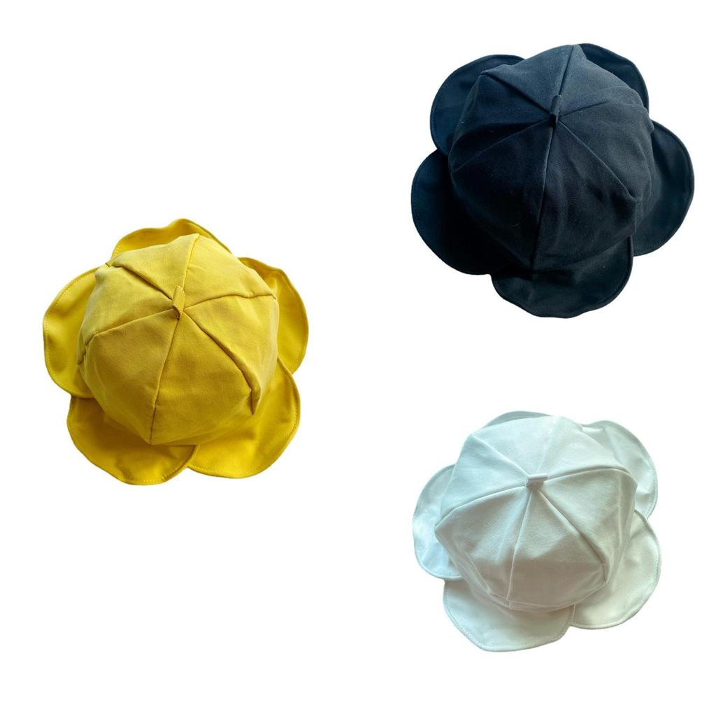 Simple Wide Brim Bucket Hat For Women In White Cotton Polyester Blend