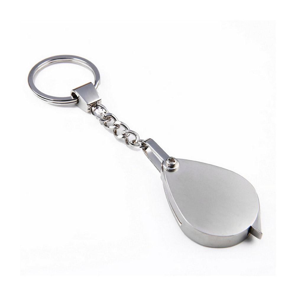 15X Portable Folding Key Ring Mini Magnifier Key Chain Magnifying Durable Glass Loupe Pocket Tool Gift Supplies