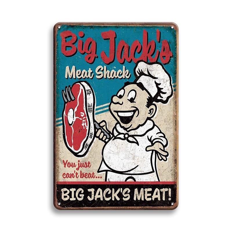 Hot Dog Fresh Hamburgers Metal Tin Signs BBQ Vintage Posters Home Kitchen Wall Decor Iron Plate Painting Fast Food Shop Plaques