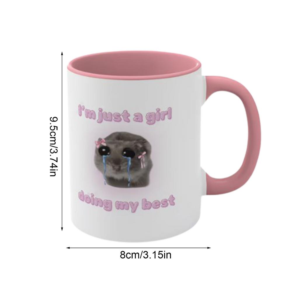 

Sad Hamster Cup Bowtie-Adorned Funny Ceramic Mug Unique Sad Hamster Design Coffee Mugs at 350ml Hilarious Funny Mug That Makes 350ml