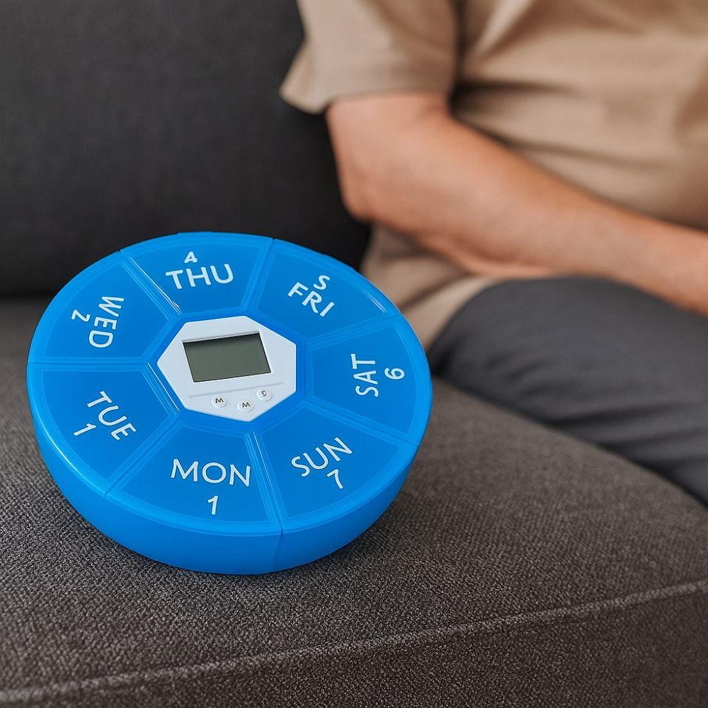 7 Compartments 7-Day Pill Organizer Large Capacity Timed Reminder Medication Box  Home