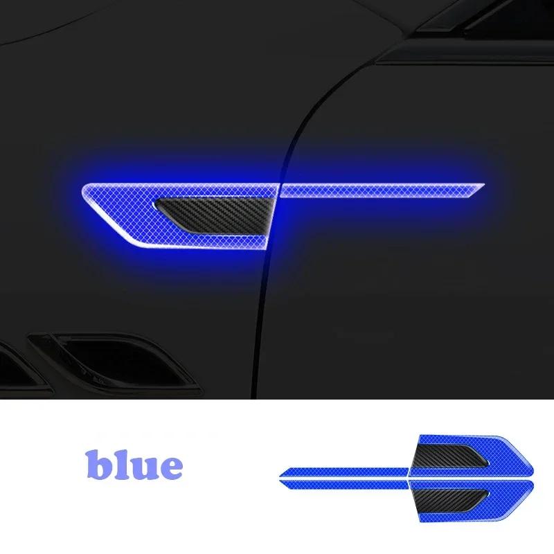 

2 шт. светоотражающие наклейки на кузов автомобиля, боковые предупреждающие наклейки на двери, светоотражающие полосы против царапин и столкновений