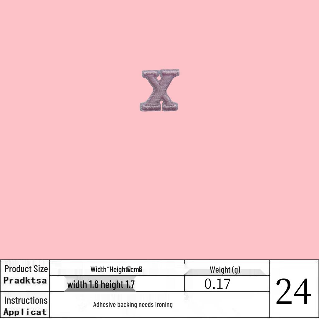 Pink English Letter Iron-on Embroidery Cloth Patch for Clothing