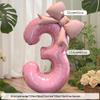10th Birthday Pink Bow Balloon Props for Girls' Party Decoration.