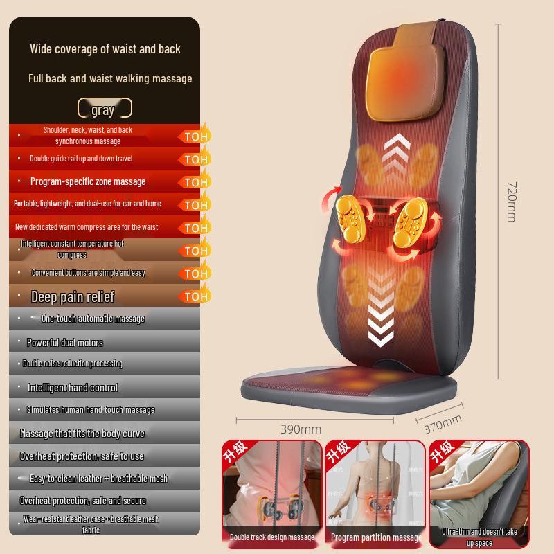 Dual-Purpose Waist & Neck Massager with Automatic Heating and Kneading for Full-Body Relief