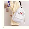 Cute Cartoon Hello Kitty Plush Zipper Backpack Street Style Nylon Material
