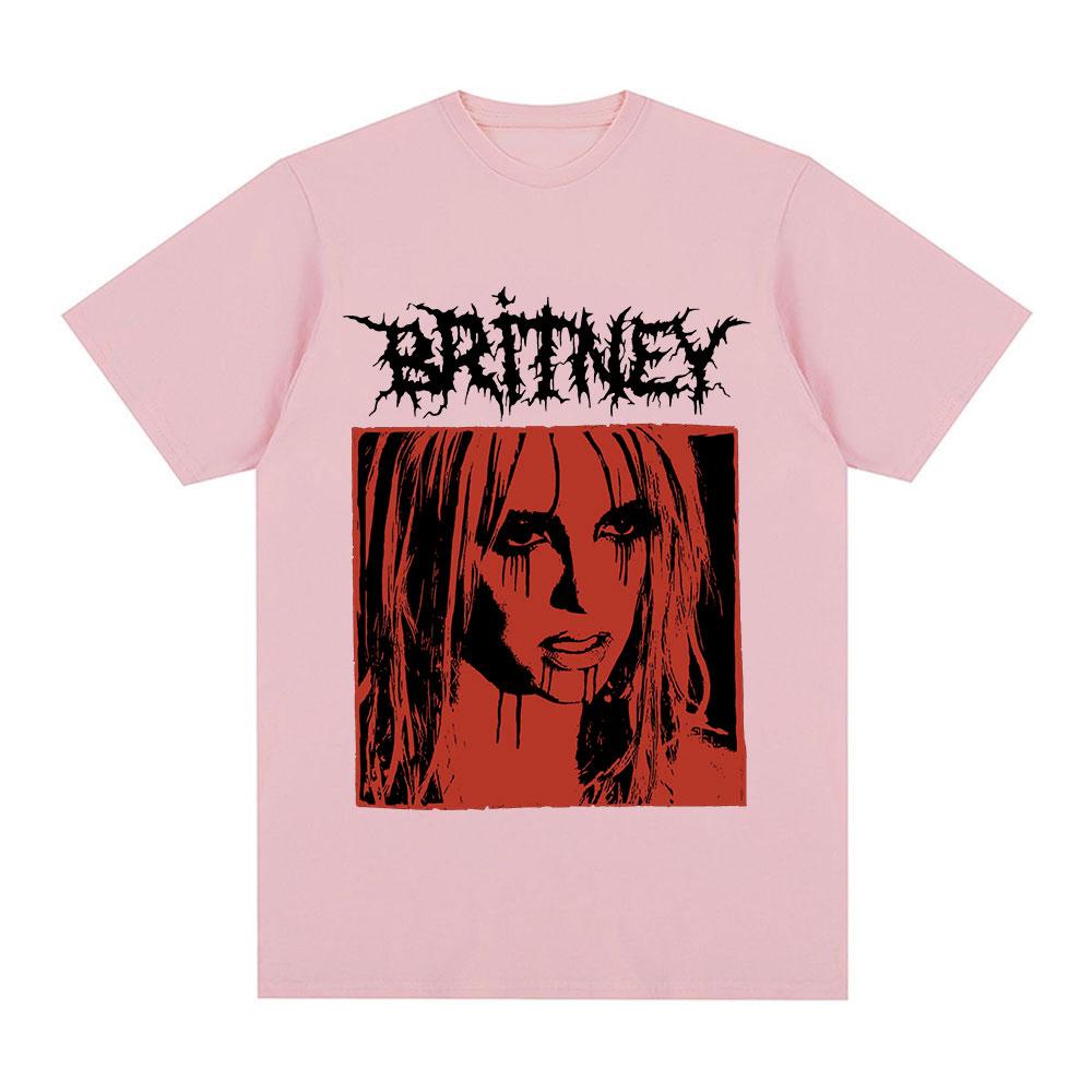 Britney Spears Metal Rock Graficzny T-shirt Damska Moda Hip Hop Koszulki Harajuku Vintage Krótki Rękaw T-shirt