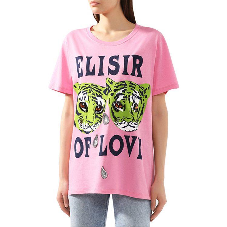 Gucci Regular T Shirt Women's Pink 492347-XJBHQ-5901