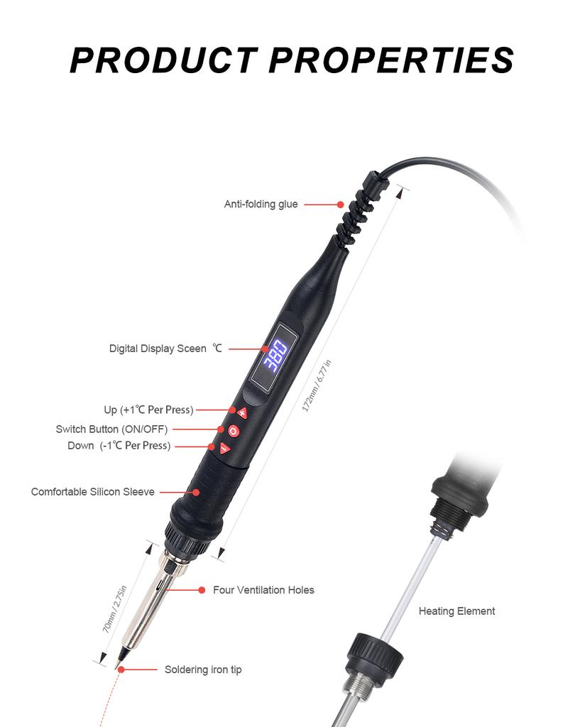 JCD 750W All-in-one Hot Air Gun Micro Heat Gun LED Digital Hair Dryer For BGA Welding Repair Tools Soldering Iron 8208