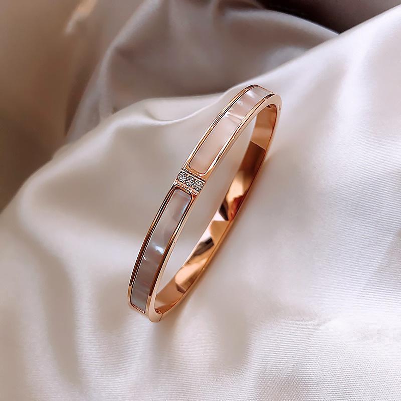 Stainless steel diamond bracelet simple fashion versatile bracelet personality temperament jewelry women
