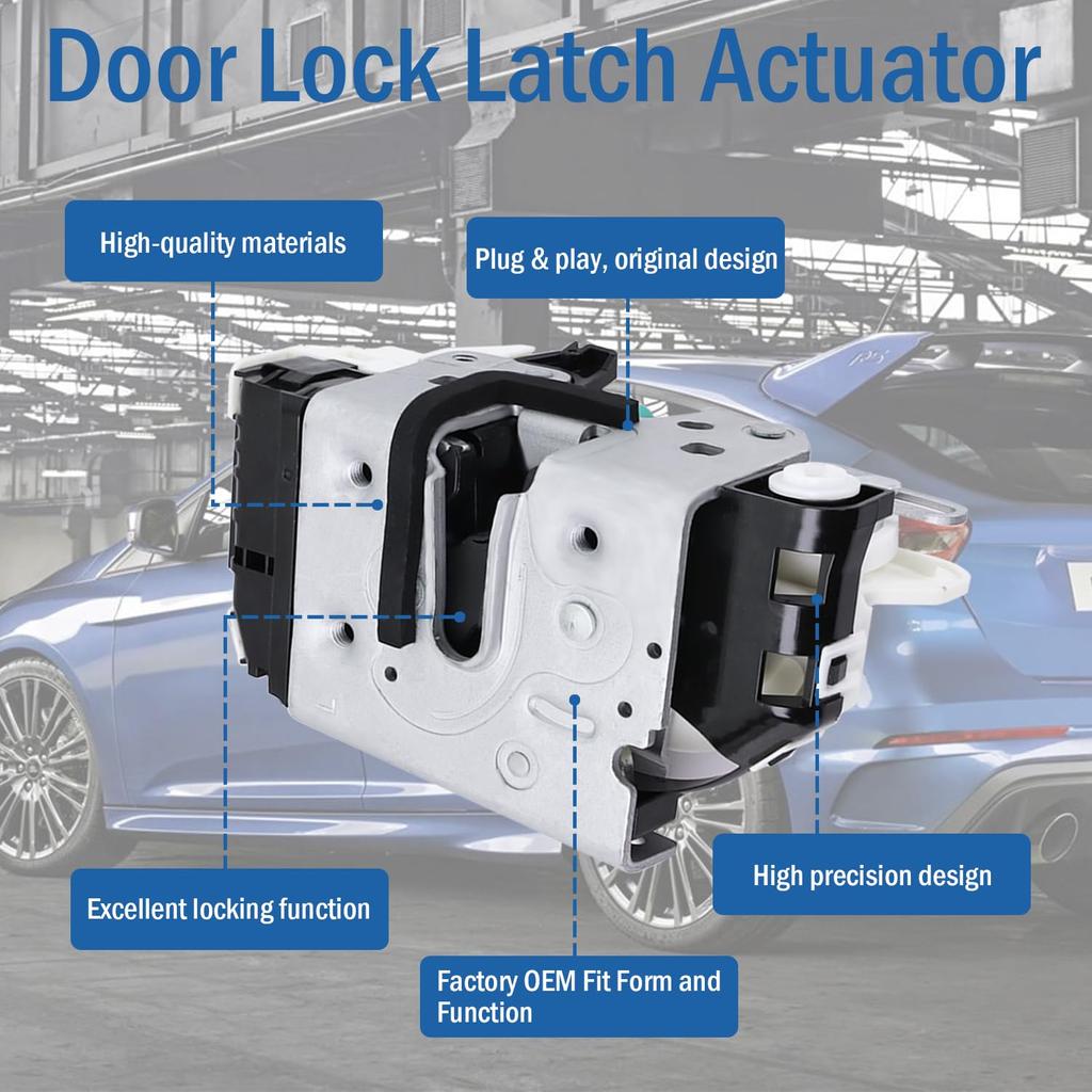 Qagea Rear Left Driver Side Door Lock Latch Actuator Fit For 2009- Dodge Ram 1500 2500 3500 Jeep Patriot, Replaces 931-092 DLA1066 4589651AB