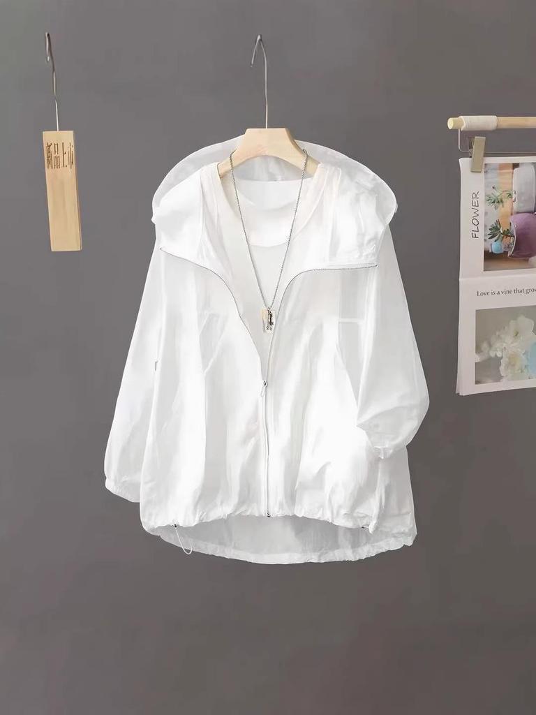 Hooded UV Protection Lightweight Summer Cardigan Jacket - Breathable, Loose Fit for Outdoor Casual Wear