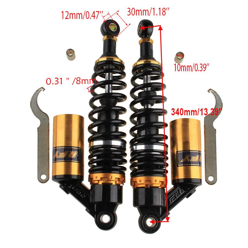 340mm Motocikla Gaisa Amortizatori Piekares Spilvens