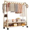Movable Floor-Standing Coat and Clothes Rack for Bedroom Use