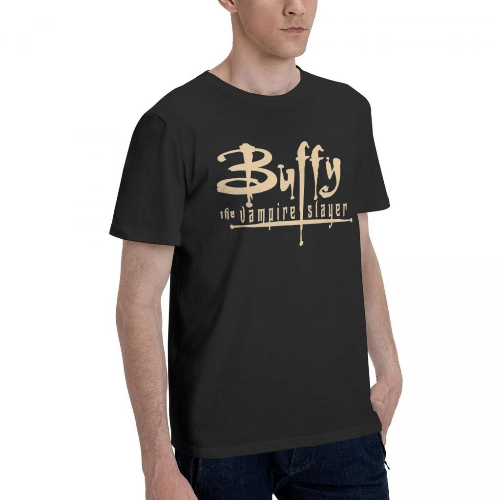 Creative Buffy The Vampires Slayer T-Shirt for Men O Neck Pure Cotton T Shirt TV Series Short Sleeve Tees 4XL 5XL Tops