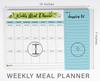 Inkdotpot Weekly Meal Planner Notepad 7"x10 , "Kitchen Menu" Magnetic Meal Planning Pad with Tear Off Grocery S-54 Sheets
