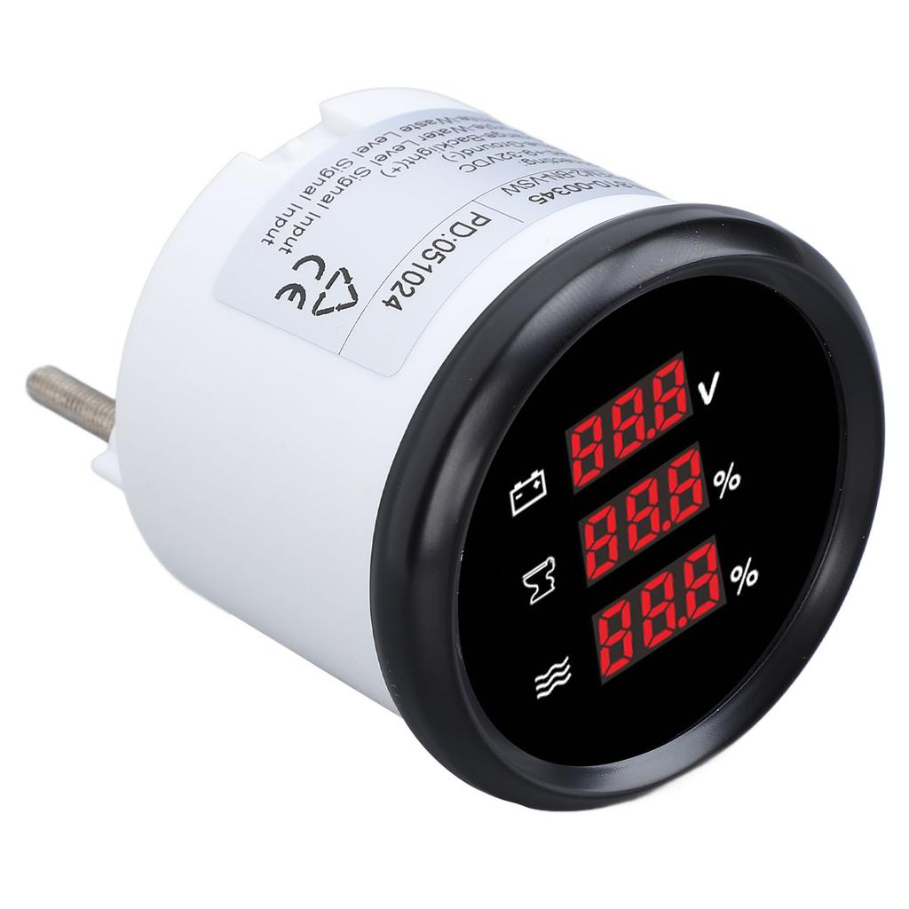 52mm Digital Voltage Sewage Water Level Gauge Waterproof Red Backlight Secure Connection Sewage Water Level Voltmeter