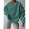 Autumn Casual Women's Solid Color Long Sleeved Round Neck Sweatshirt Loose Plus Size Sweatshirt