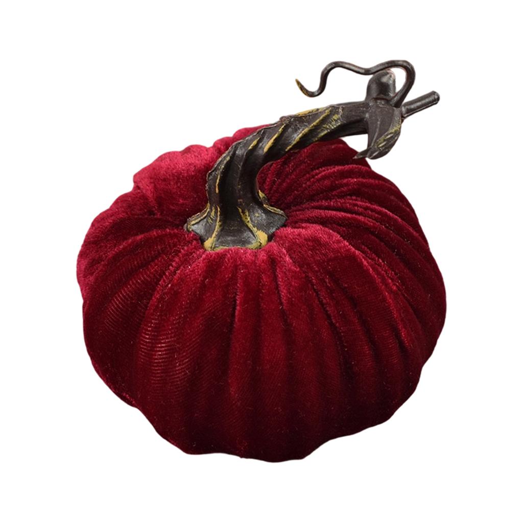 Faux Flannel Pumpkin Halloween Decoration for Cabinet Display and Photography Prop with Foam