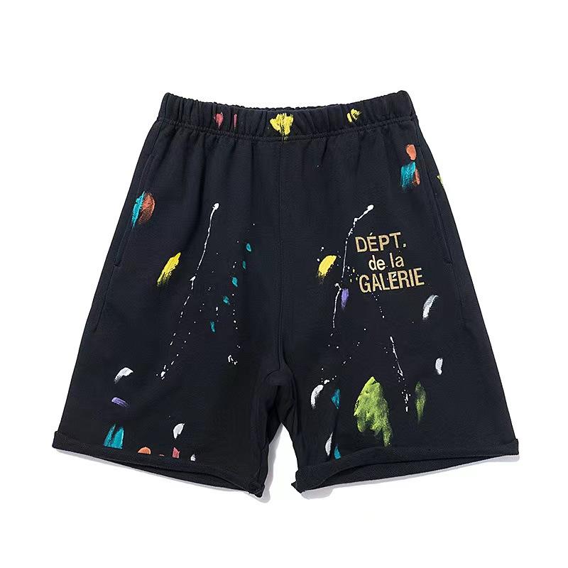 Cross-border Trendy Brand GALLERY DEPT Shorts Men's and Women's High Street Graffiti Splashing Ink Printing Casual Sports Five-point Pants