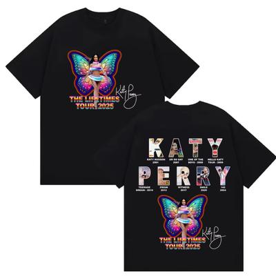 Speváčka Katy Perry The Lifetimes Tour 2025 Merch Tričká Muži Ženy Ležérne Oversized Tričko Módne Vysoko Kvalitné Bavlnené Tričká