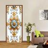 2pcs European Luxury Wall Stickers, Living Room Bedroom Entrance Decoration Door Stickers, Gold Carved Self-adhesive Waterproof