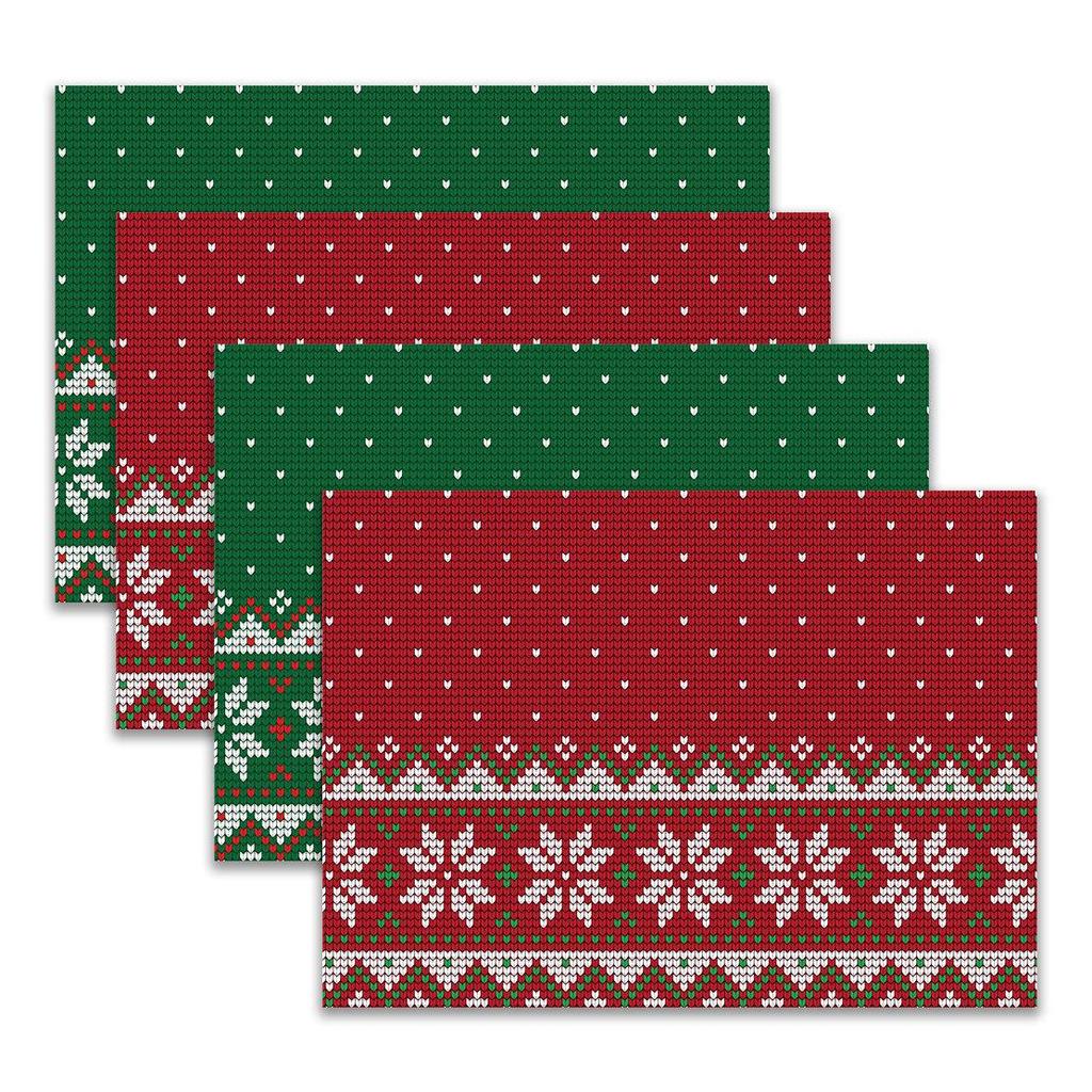 Autumn & Winter Imitation Linen Placemats: Heat-Resistant, Festive Decor for Christmas Parties