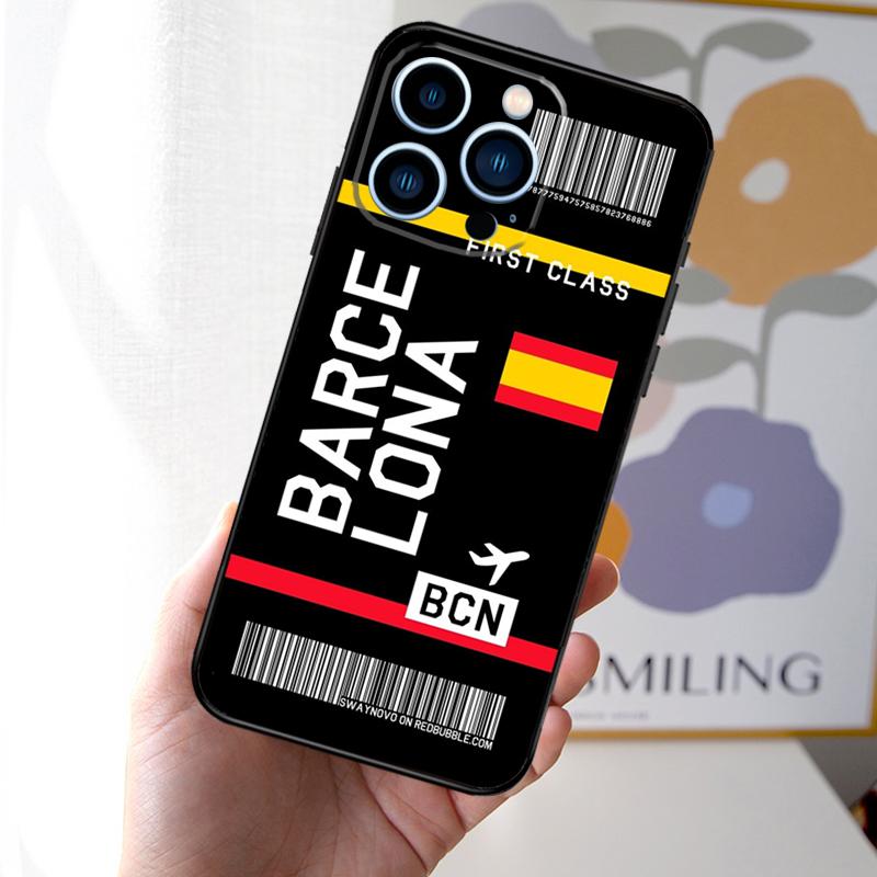 Boarding Pass Plane Ticket Phone Case For iPhone 16 15 11 13 12 14 Pro Max Mini X XR XS 7 8 Plus Soft Cover