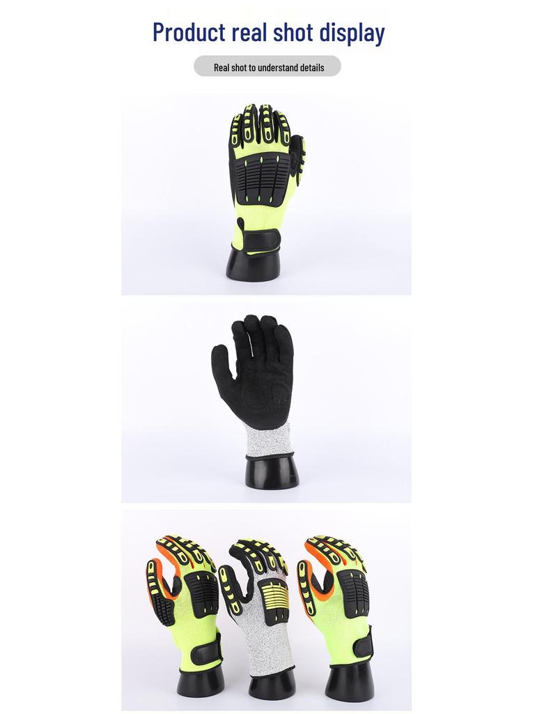 TPR Impact & Cut-Resistant Nitrile Work Gloves - Anti-Smash, Anti-Slip, Industrial-Grade Protection