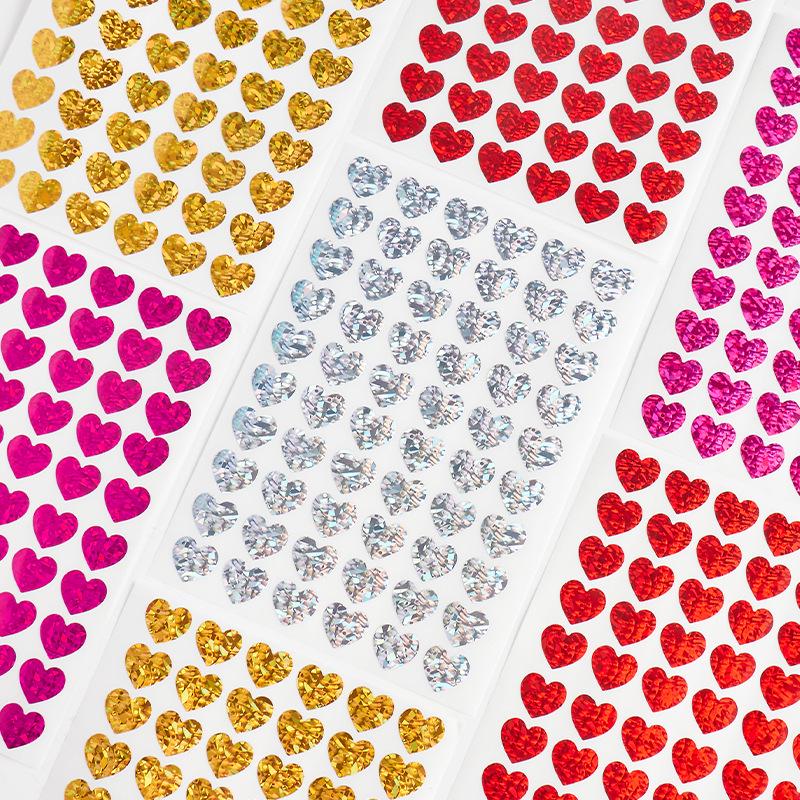 Valentine's Day Laser Heart Self-Adhesive Stickers for DIY Decorations