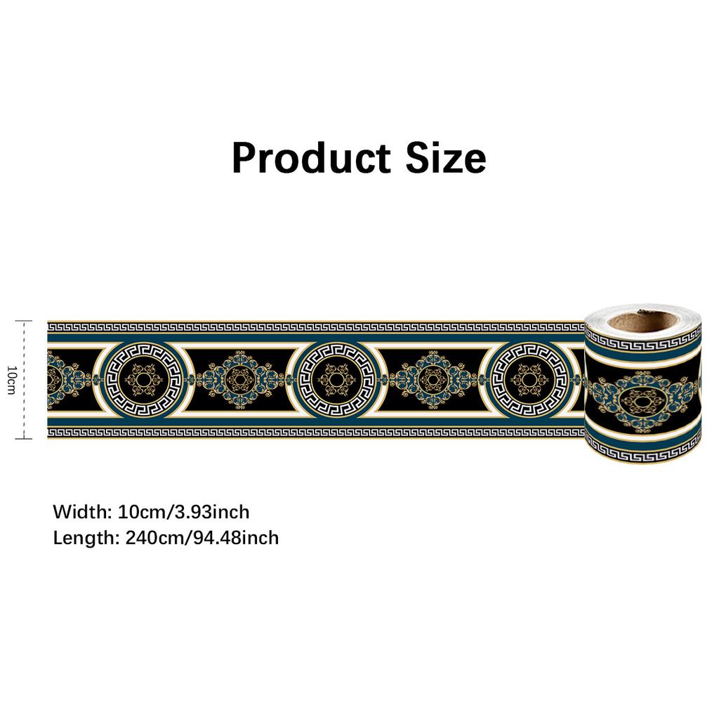 240 cm délka luxusní soklová rohová samolepka na stěnu koupelna kancelář sklo v pase domácí dekorace vodotěsná podlaha vlnovod umělecká tapeta