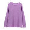 Women Pullover Sweater Round Neck Long Sleeve Elastic Fabric Knitting Tops Solid Color Loose Fit Sweater Tops