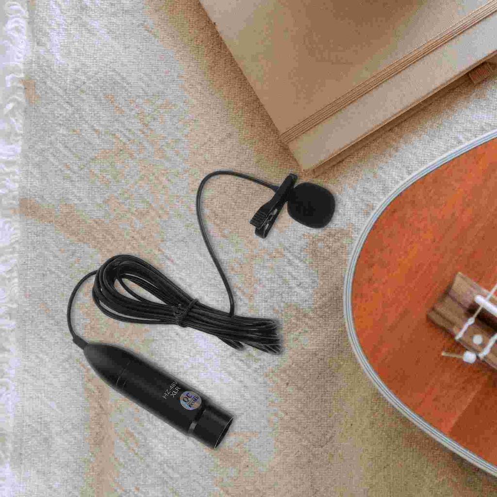 Noise Reduction Condenser Lavalier Microphone Headphones Cable Metal 48V Professional
