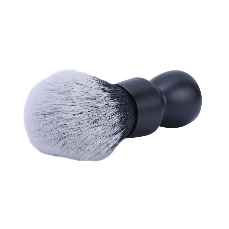 Yaqi Black Color Heavy Metal Handle Synthetic Hair Tuxedo Knot Shave Brush for Mens Shaving Mature Minimalism Shaving Brush