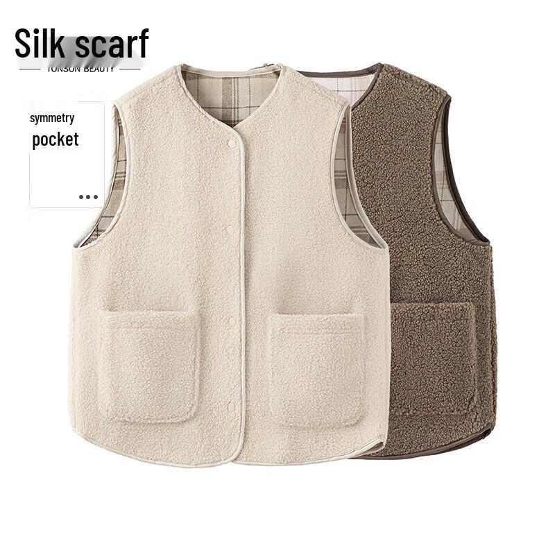 

Women s Round Neck Sherpa Fleece Vest L