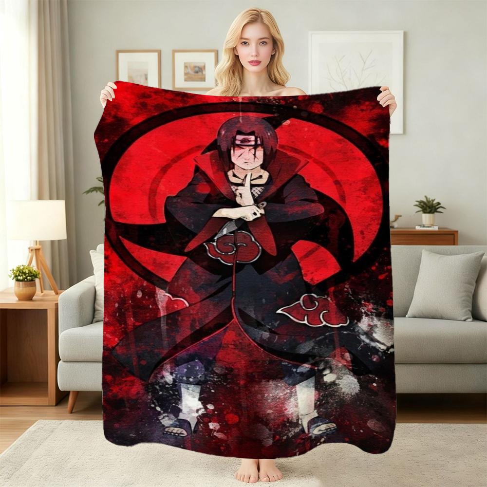 Itachi'S Moon Night Cartoon Flannel Blanket Warm Comfortable Fleece Blanket For Living Room Bedroom Recliner Lightweight Home Decor Gift For Friends