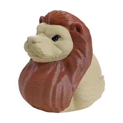 3D Printed Lion Duck Saturation Color Figurine Low Desk