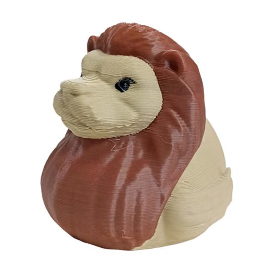 3D Printed Lion Duck Figurine, Low Saturation Color Desk Decor, Durable Matte Finish Nordic Style Display Ornament