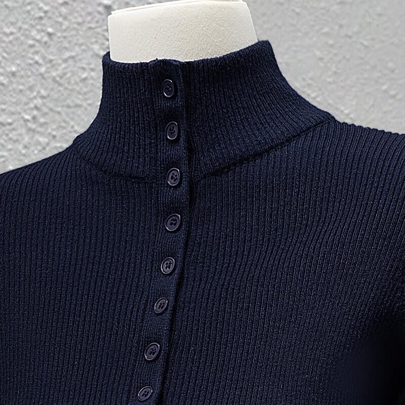 Sibaishai Women's Slim Half-Turtleneck Knit Top