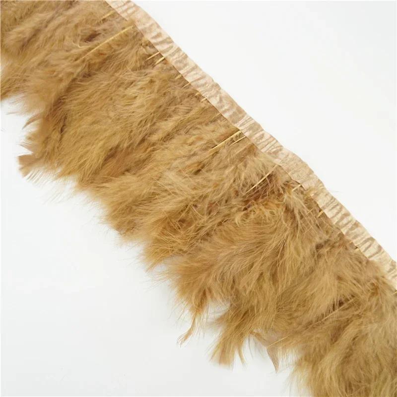 2 Mètres Bordure de Plumes de Marabout Moelleuses Bords Frange 6-8" Plumes de Dinde Blanches Noires Décor Vêtements sur Bande Artisanat Ruban Décoration