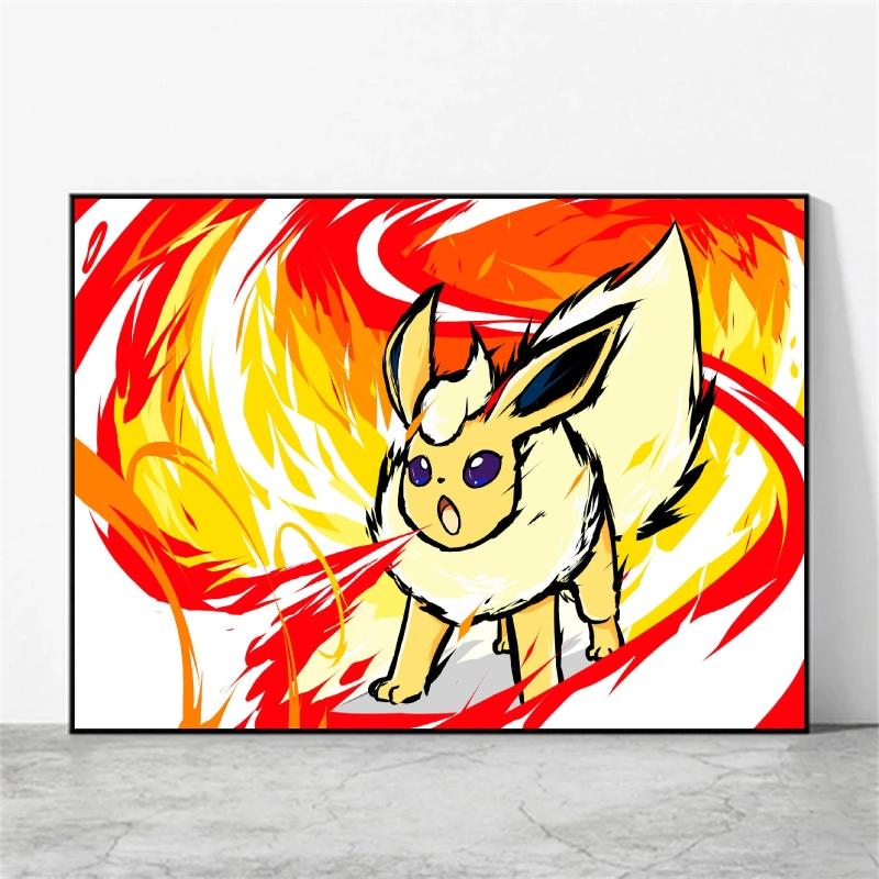 Canvas Wall Art Pokemon Genga Aesthetic Poster Cuadros Best Gifts Kid Action Figures Modern Home Modular Painting Waterproof