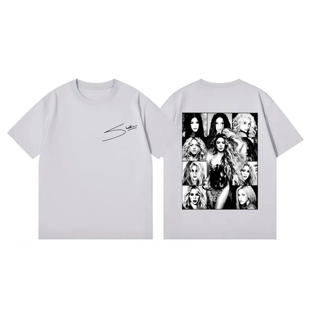 High Quality Cotton Oversized T-shirt Singer Shakira World Tour 2026 Graphic T Shirts Unisex Women Fashion Trend Vintage T-shirts