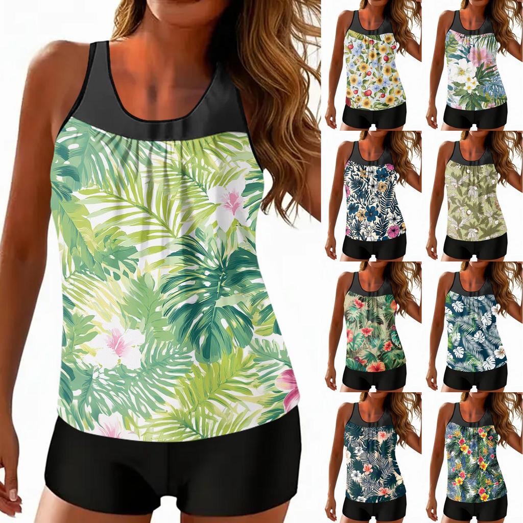 Women's Bohemian Print Split Swimsuit Sport Swimsuit